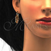 Oro Laminado Small Hoop, Gold Filled Style Greek Key Design, Polished, Tricolor, 02.102.0008.25