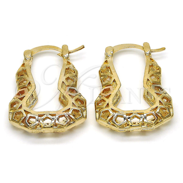 Gold Filled Hoop Earrings — Small Hoop Polished Tricolor 02. — main product view — SKU 116275 | Oro Laminado aretes de aro — Small Hoop pulido Tricolor 02. — SKU 116275