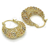 Oro Laminado Medium Hoop, Gold Filled Style Polished, Tricolor, 02.102.0022.30