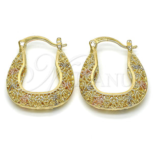 Gold Filled Hoop Earrings — Small Hoop Polished Tricolor 02. — main product view — SKU 116280 | Oro Laminado aretes de aro — Small Hoop pulido Tricolor 02. — SKU 116280