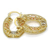 Oro Laminado Small Hoop, Gold Filled Style Polished, Tricolor, 02.102.0025.20