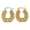 Oro Laminado Small Hoop, Gold Filled Style Polished, Tricolor, 02.102.0025.20