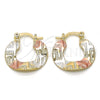 Oro Laminado Small Hoop, Gold Filled Style Diamond Cutting Finish, Tricolor, 02.65.2623.20