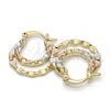 Oro Laminado Small Hoop, Gold Filled Style Diamond Cutting Finish, Tricolor, 02.65.2629.20