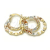 Oro Laminado Small Hoop, Gold Filled Style Diamond Cutting Finish, Tricolor, 02.65.2629.20