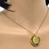 Oro Laminado Small Hoop, Gold Filled Style Star Design, Diamond Cutting Finish, Tricolor, 02.65.2633.25