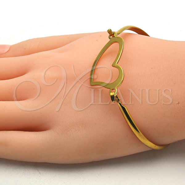 Stainless Steel Jewelry — Individual Bangle Heart Design Polished 07. 04 MM — alternate product view — SKU 116323 | Acero Inoxidable joyería — Individual Bangle corazón diseño pulido 07. 04 MM — SKU 116323