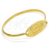 Stainless Steel Individual Bangle, Polished, Golden Finish, 07.110.0010.05 (04 MM Thickness, Size 5 (2.50 Diameter))