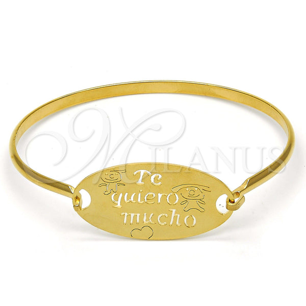 Stainless Steel Individual Bangle, Polished, Golden Finish, 07.110.0010.05 (04 MM Thickness, Size 5 (2.50 Diameter))