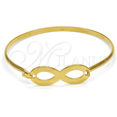 Stainless Steel Individual Bangle, Infinite Design, Polished, Golden Finish, 07.110.0011.05 (04 MM Thickness, Size 5 (2.50 Diameter))