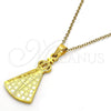 Stainless Steel Religious Pendant, Caridad del Cobre and Cross Design, Polished, Golden Finish, 05.302.0001