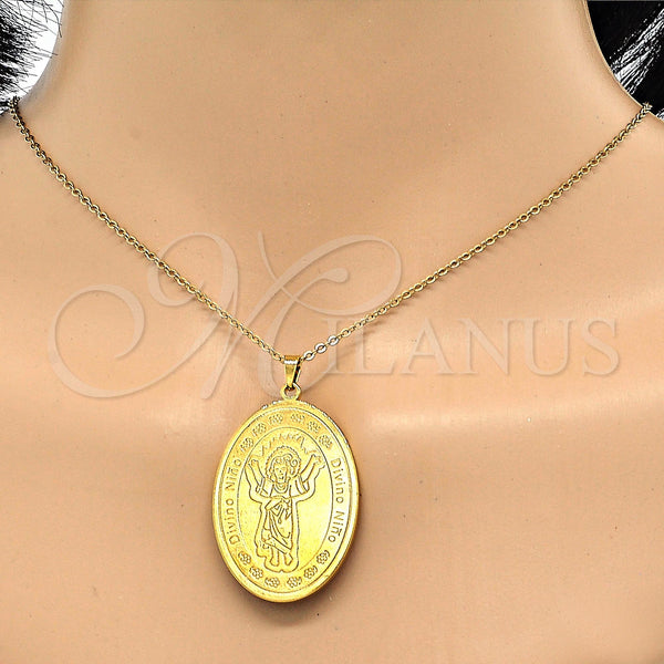 Stainless Steel Pendant — Religious Pendant Divino NiÃ±o Design Polished 05. — alternate product view — SKU 116340 | Acero Inoxidable dije — Religious Pendant Divino NiÃ±o diseño pulido 05. — SKU 116340