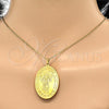 Stainless Steel Religious Pendant, Divino NiÃ±o Design, Polished, Golden Finish, 05.247.0002