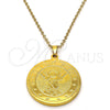 Stainless Steel Religious Pendant, Divino NiÃ±o and Star Design, Polished, Golden Finish, 05.247.0003