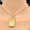 Stainless Steel Religious Pendant, Divino NiÃ±o Design, Polished, Golden Finish, 05.247.0005
