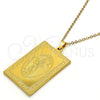 Stainless Steel Religious Pendant, Divino NiÃ±o Design, Polished, Golden Finish, 05.247.0005