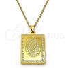 Stainless Steel Religious Pendant, Divino NiÃ±o Design, Polished, Golden Finish, 05.247.0006
