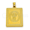 Stainless Steel Religious Pendant, Divino NiÃ±o Design, Polished, Golden Finish, 05.247.0006