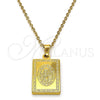 Stainless Steel Religious Pendant, Divino NiÃ±o Design, Polished, Golden Finish, 05.247.0007