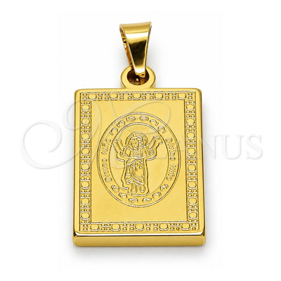Stainless Steel Religious Pendant, Divino NiÃ±o Design, Polished, Golden Finish, 05.247.0007