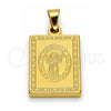 Stainless Steel Religious Pendant, Divino NiÃ±o Design, Polished, Golden Finish, 05.247.0007