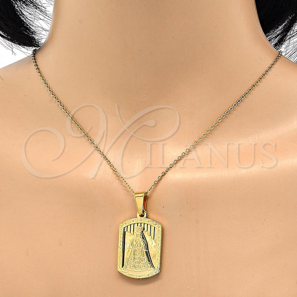 Stainless Steel Pendant — Religious Pendant Caridad del Cobre Design Polished 05. — alternate product view — SKU 116347 | Acero Inoxidable dije — Religious Pendant Caridad del Cobre diseño pulido 05. — SKU 116347