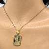Stainless Steel Religious Pendant, Caridad del Cobre Design, Polished, Golden Finish, 05.116.0042