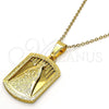 Stainless Steel Religious Pendant, Caridad del Cobre Design, Polished, Golden Finish, 05.116.0042