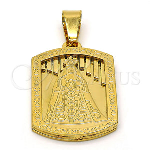 Stainless Steel Pendant — Religious Pendant Caridad del Cobre Design Polished 05. — main product view — SKU 116347 | Acero Inoxidable dije — Religious Pendant Caridad del Cobre diseño pulido 05. — SKU 116347