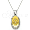 Stainless Steel Religious Pendant, Divino NiÃ±o Design, Polished, Two Tone, 05.116.0043
