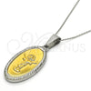 Stainless Steel Religious Pendant, Divino NiÃ±o Design, Polished, Two Tone, 05.116.0043
