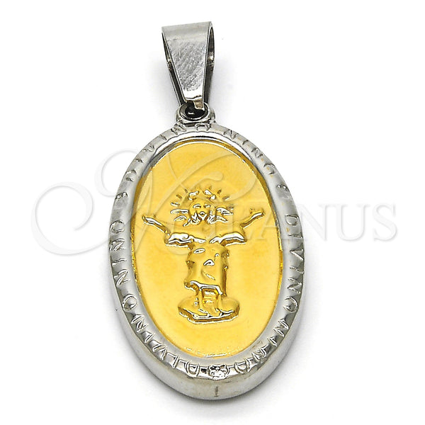 Stainless Steel Pendant — Religious Pendant Divino NiÃ±o Design Polished Two Tone — main product view — SKU 116348 | Acero Inoxidable dije — Religious Pendant Divino NiÃ±o diseño pulido Two Tone — SKU 116348