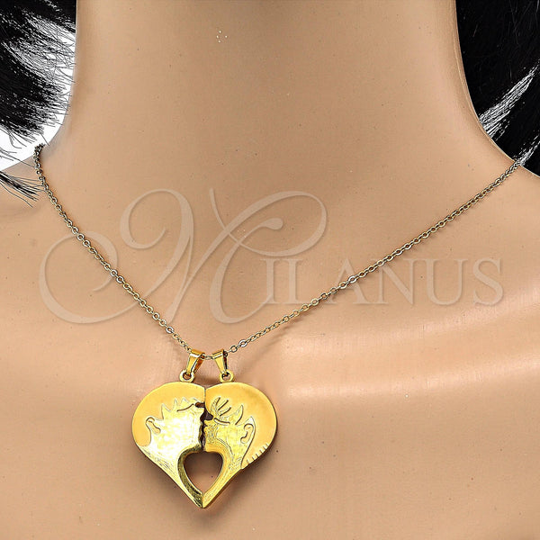 Stainless Steel Pendant — Fancy Pendant Heart Design Polished 05. — alternate product view — SKU 116353 | Acero Inoxidable dije — elegante Pendant corazón diseño pulido 05. — SKU 116353