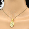 Stainless Steel Religious Pendant, Divino NiÃ±o Design, Polished, Golden Finish, 05.300.0001