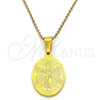 Stainless Steel Religious Pendant, Divino NiÃ±o Design, Polished, Golden Finish, 05.300.0001