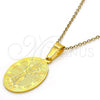 Stainless Steel Religious Pendant, Divino NiÃ±o Design, Polished, Golden Finish, 05.300.0001