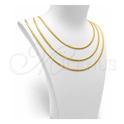 Oro Laminado Basic Necklace, Gold Filled Style Herringbone Design, Polished, Golden Finish, 04.265.0001.18 (03 MM Thickness, 18 Inches Length)