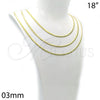 Oro Laminado Basic Necklace, Gold Filled Style Herringbone Design, Polished, Golden Finish, 04.265.0001.18 (03 MM Thickness, 18 Inches Length)