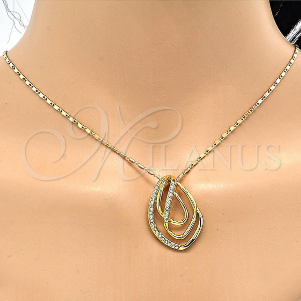 Gold Filled Ring — Earring and Pendant Adult Set with White Crystal — alternate product view — SKU 116416 | Oro Laminado anillo — Earring and Pendant Adult Set with cristal blanco — SKU 116416
