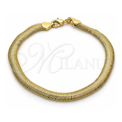 Oro Laminado Basic Bracelet, Gold Filled Style Rat Tail Design, Polished, Golden Finish, 04.213.0065.08 (06 MM Thickness, 8 Inches Length)