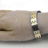 Stainless Steel Solid Bracelet, Polished, Two Tone, 03.114.0218.6.08