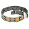 Stainless Steel Solid Bracelet, Polished, Two Tone, 03.114.0218.6.08