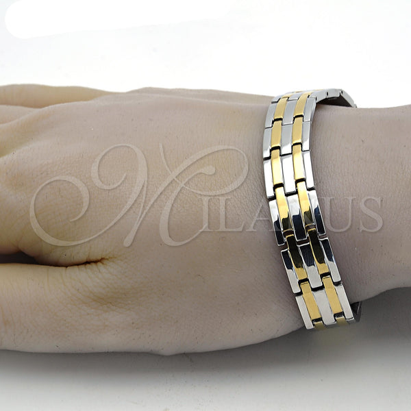 Stainless Steel Bracelet — Solid Bracelet Polished Two Tone 03. 14 MM — alternate product view — SKU 116486 | Acero Inoxidable brazalete — Solid Bracelet pulido Two Tone 03. 14 MM — SKU 116486