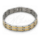 Stainless Steel Solid Bracelet, Polished, Two Tone, 03.114.0218.6.08 (14 MM Thickness, 8 Inches Length)