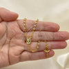 Oro Laminado Thin Rosary, Gold Filled Style Divino NiÃ±o and Crucifix Design, Polished, Golden Finish, 09.32.0004.1.18
