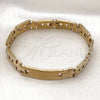 Stainless Steel ID Bracelet, Polished, Golden Finish, 03.114.0229.2.09