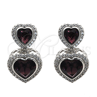 Rhodium Gold-Filled Heart Earrings 02.26.0169.1 for wholesale, main product view