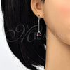 Rhodium Gold Filled Long Earring, with Amethyst Swarovski Crystals, Polished, Rhodium Finish, 02.26.0170