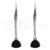 Rhodium Gold Filled Long Earring, with Amethyst Swarovski Crystals, Polished, Rhodium Finish, 02.26.0170