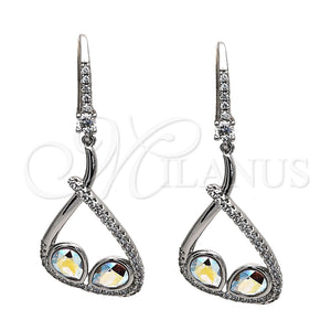 White Gold Filled Ring — Dangle Earring Teardrop Design with Aurore Boreale Swarovski — main product view — SKU 116548 | Oro Laminado Blanco anillo — Dangle Earring Teardrop diseño with Aurore Boreale Swarovski — SKU 116548
